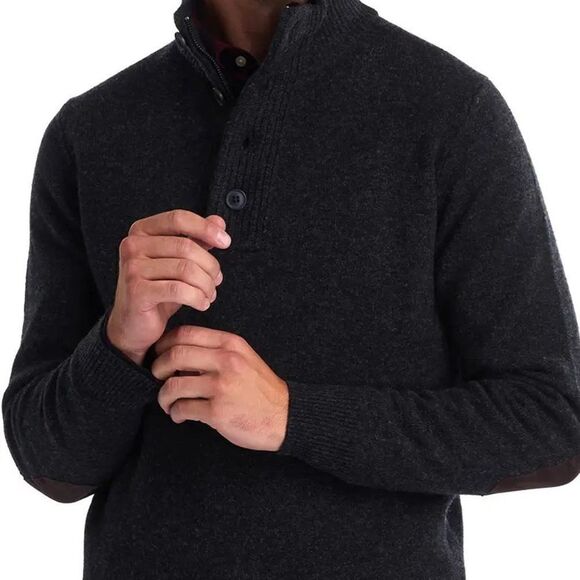 NWT Nordstrom Patch Merino Wool Blend Men's Sweater Size XXL Dark Grey MLNG - Picture 1 of 12